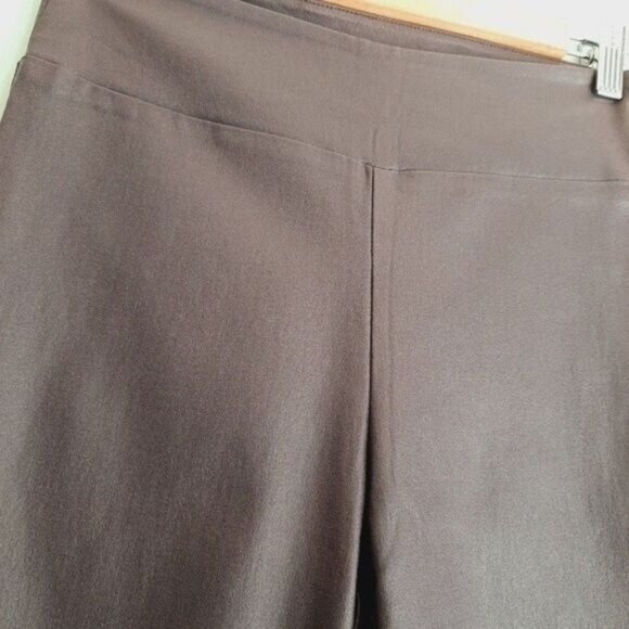 DECJUBA Stevie Wetlook Crop Pant Coated Pull-on Leging Burgundy Brown Sz 6 - Picture 7 of 13